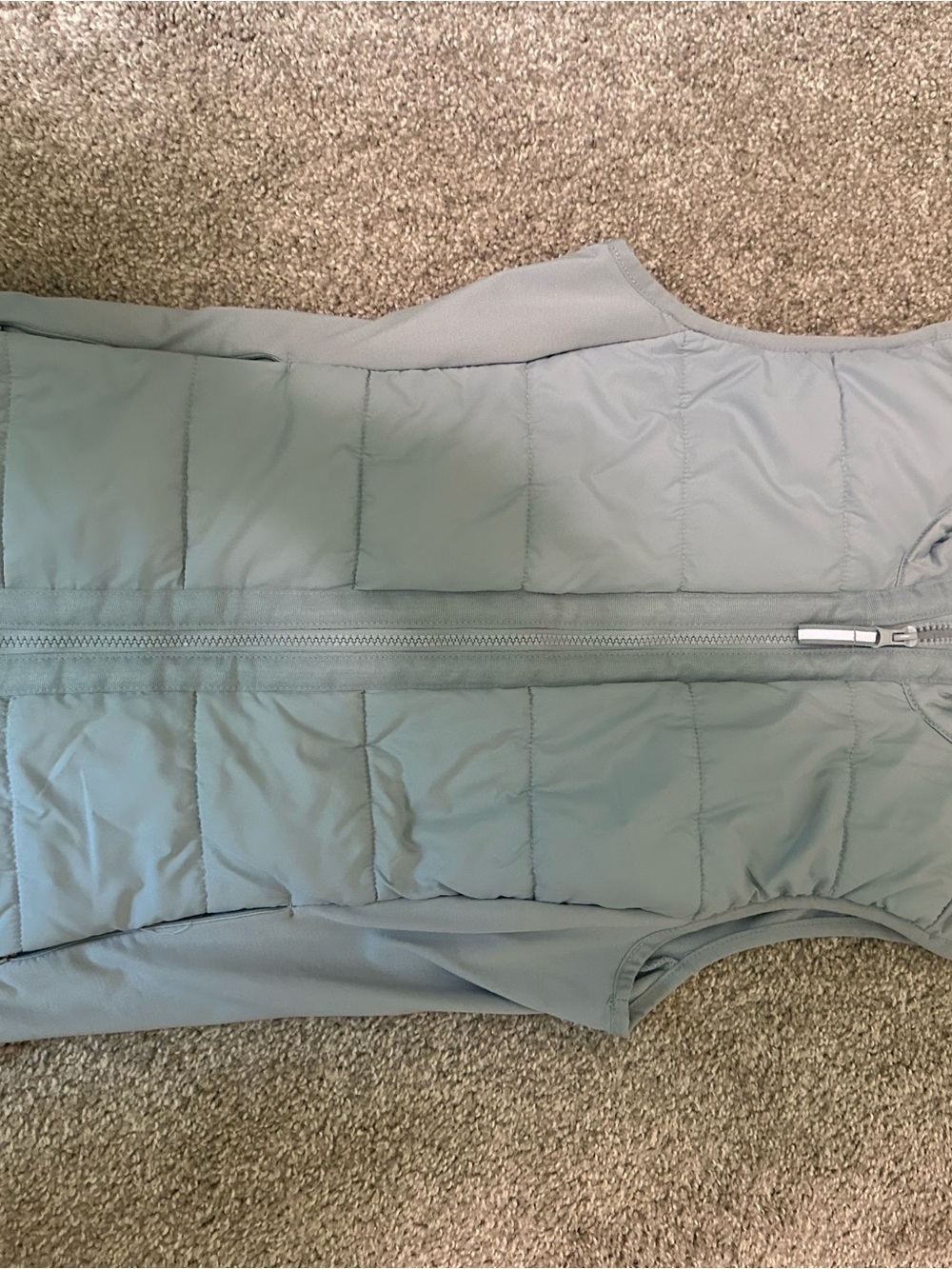 Asics Sage Green Quilted Vest with Center Zip